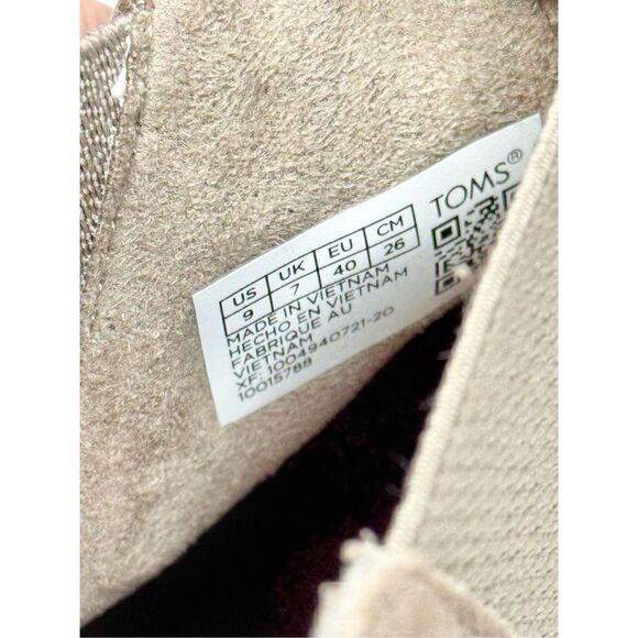 TOMS Wedge Booties Size 9 Tan Leather Upper Pull On Style Elastic Gore Insets - Picture 8 of 10